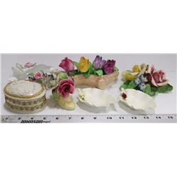 FLAT OF ASSORTED FLOWERED HOME DÉCOR ITEMS