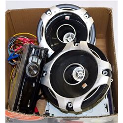 BOX W/ 3 CAR RADIO SYSTEMS WITH WIRING HARNESSES &