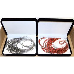 BOX OF 2 ASSORTED BEADED JEWELLERY SETS