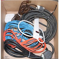 LARGE BOX OF EXTENSION AND POWER CORDS