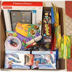 BOX OF NEW SEALED TOYS