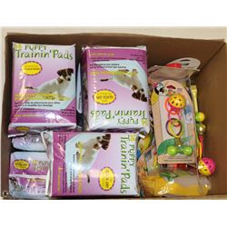 BOX OF MISC NEW PET SUPPLIES