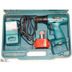 MAKITA 12V DRILL W/ 1 BATTERY, CHARGER AND CASE