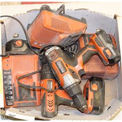 2 RIDGID 18V LITHIUM DRILLS WITH 2 BATTERIES AND 3