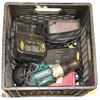 Image 1 : TOTE W/ MAKITA 18V DRILL, BATTERY CHARGER AND MORE