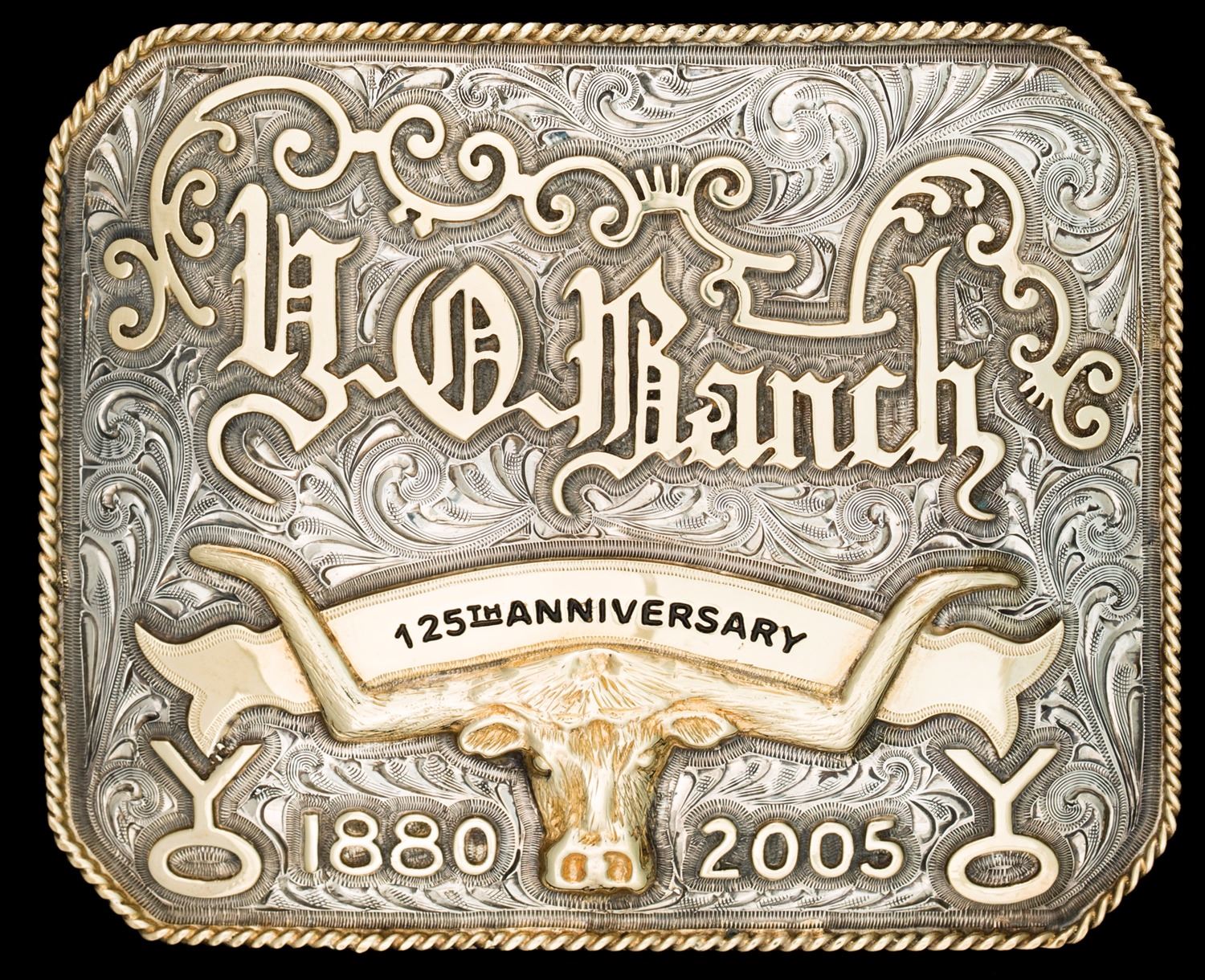 Y-O Ranch Gold & Sterling Trophy Buckle