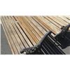 Image 8 : Qty 2 Wooden Park Benches and 4 Wrought Iron Ends (shown in photos)
