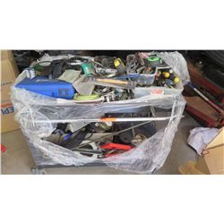 Rolling Cart w/ Misc. Tools and Hardware: Hose Clamps, Tape Measure, Etc.