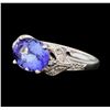 Image 2 : 14KT White Gold 2.67ct Tanzanite and Diamond Ring