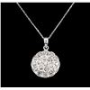 Image 1 : 14KT White Gold 1.00ctw Diamond Pendant with Chain