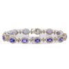 Image 2 : 18KT White Gold 6.40ctw Tanzanite and Diamond Bracelet