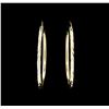 Image 1 : 14KT Yellow Gold with White Rhodium Hoop Earrings
