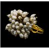 Image 2 : 21KT Yellow Gold Freshwater Pearl Cluster Ring