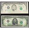 Image 1 : Lot of (2) $5 Federal Reserve Error Notes