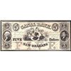 Image 1 : 1800s $5 Canal Bank of New Orleans Obsolete Bank Note