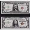 Image 1 : (2) Consecutive 1935A $1 Silver Certificate WWII Emergency Hawaii Notes