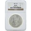 Image 1 : 1887 $1 Morgan Silver Dollar Coin NGC MS64