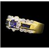 Image 2 : 18KT Yellow Gold 0.50ctw Sapphire and Diamond Ring