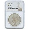 Image 1 : 1923 $1 Peace Silver Dollar Coin NGC MS63