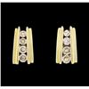 Image 1 : 14KT Yellow Gold 0.40ctw Diamond Bar-Style Earrings
