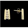 Image 2 : 14KT Yellow Gold 0.40ctw Diamond Bar-Style Earrings