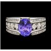 Image 1 : 14KT White Gold 2.55ct Tanzanite and Diamond Ring