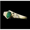 Image 2 : 10KT Yellow Gold Ladies 0.25ct Emerald and Diamond Ring