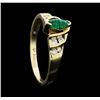 Image 4 : 10KT Yellow Gold Ladies 0.25ct Emerald and Diamond Ring