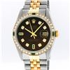 Image 1 : Rolex Mens Two Tone 14KT Yellow Gold Emerald and Diamond Datejust Wristwatch