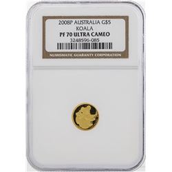 2008P $5 Australia Koala Gold Coin NGC PF70 Ultra Cameo