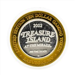 .999 Silver Treasure Island $10 Casino Gaming Token Limited Edition