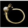 Image 3 : 10KT Yellow Gold Pearl and White Quartz Ring