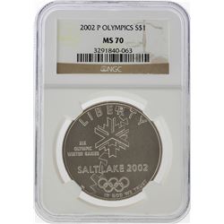 2002-P $1 Salt Lake Olympics Silver Coin NGC MS70