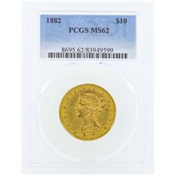 1882 $10 Liberty Head Eagle Gold Coin PCGS MS62