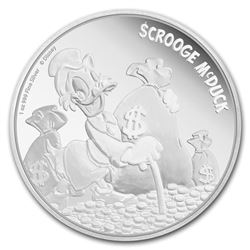 2016 $2 Disney Scrooge McDuck .999 Fine Silver Proof Coin