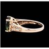 Image 3 : 14KT Rose Gold 2.97ct Green Tourmaline and Diamond Ring