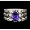 Image 1 : 14KT White Gold 1.49ct Tanzanite and Diamond Ring