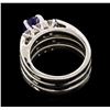Image 3 : 14KT White Gold 1.49ct Tanzanite and Diamond Ring