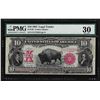 Image 1 : 1901 $10 Bison Legal Tender U.S. Currency Note PMG Very Fine 30