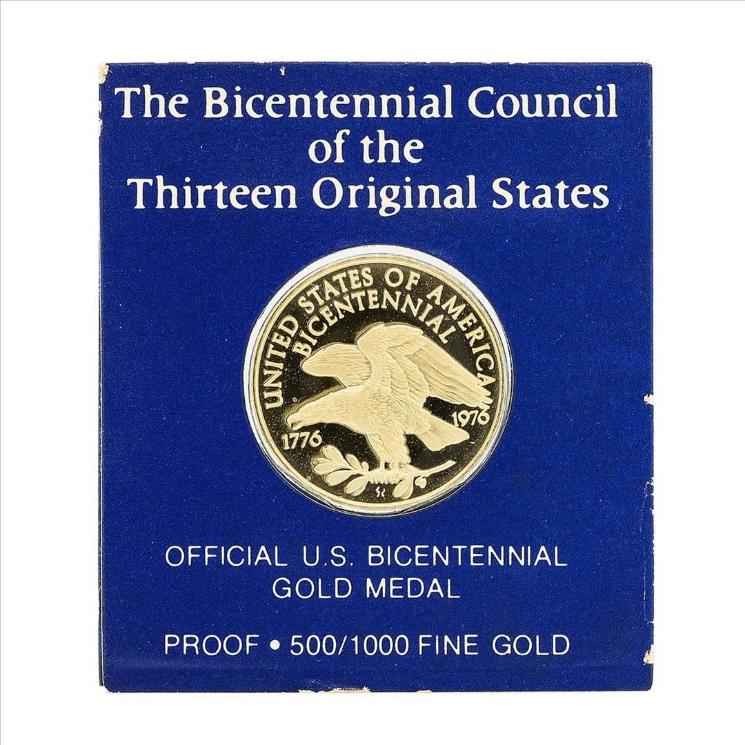 1976 Official U.S. Bicentennial Gold Medal Franklin Mint