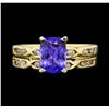 Image 1 : 14KT Yellow Gold 1.64ct Tanzanite and Diamond Ring