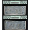 Image 2 : Lot of (2) Consecutive 1864 $5 Confederate States of America Notes PCGS 61/62PPQ