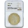 Image 1 : 1925 $1 Peace Silver Dollar Coin NGC MS63