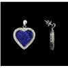 Image 1 : 18KT White Gold 9.58ctw Sapphire and Diamond Earrings