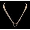 Image 2 : Sterling Silver Heart Shape Multi-Chain Necklace