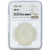 Image 1 : 1922 $1 Peace Silver Dollar Coin NGC MS63