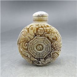 Hand Carved Antique Chinese Jade sculpture Snuff Bottle
