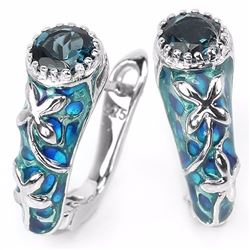 Natural London Blue Topaz Earrings