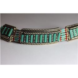 Tibet Hand Made Turquoise & Coral  Bracelet