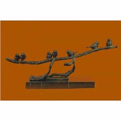 Love Birds Bronze Sculpture on Marble Base Figurine